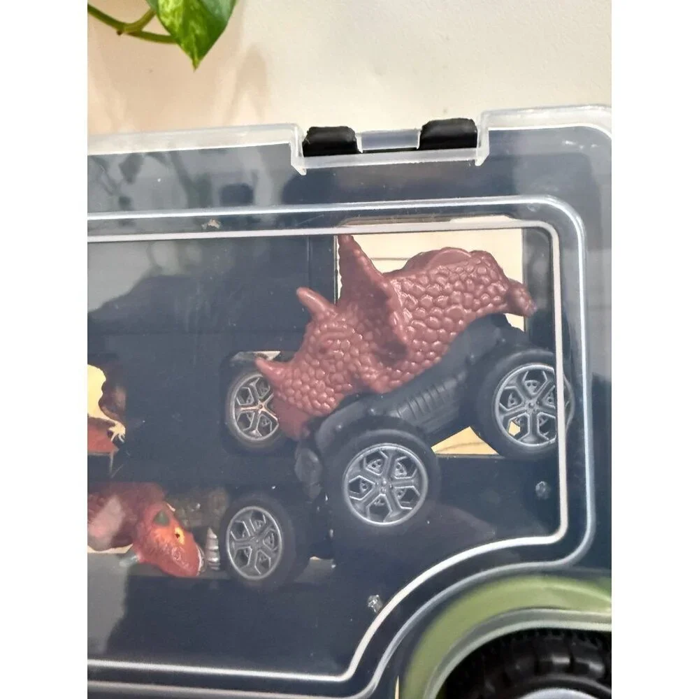 Dinosaur Monster Truck Set with Carrying Case & Trailer